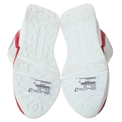 Pre Owned Alexander McQueen White Leather And Mesh Lace Up Sneakers Size 38.5