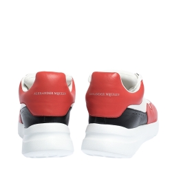 Pre Owned Alexander McQueen Red/White Leather Larry Low Top Sneakers Size 43