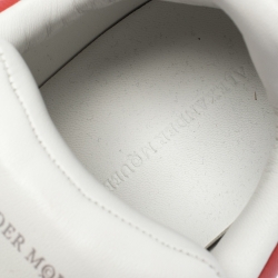 Pre Owned Alexander McQueen Red/White Leather Larry Low Top Sneakers Size 43
