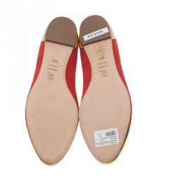 Pre Owned حذاء فلات أليكساندر مكوين سموكينج سليبر سويدي أحمر مقاس 39.5