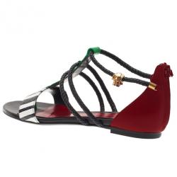 Alexander McQueen Multicolor Python Rope Flat Sandals Size 38.5