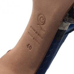 Pre Owned Alexander McQueen Multicolor Python Armadillo Platform Sandals Size 40