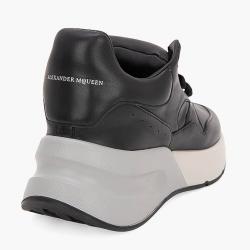 Pre Owned حذاء رياضي أليكساندر ماكوين جلد أسود برباط مقاس أوروبي 38