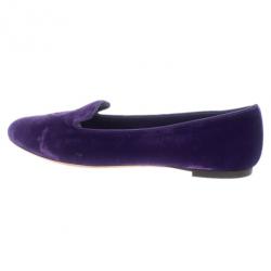 Pre Owned Alexander McQueen Purple Velvet Skull Smoking Slippers Size 41