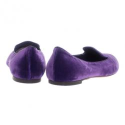 Pre Owned Alexander McQueen Purple Velvet Skull Smoking Slippers Size 41