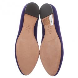 Pre Owned Alexander McQueen Purple Velvet Skull Smoking Slippers Size 41