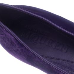 Pre Owned Alexander McQueen Purple Velvet Skull Smoking Slippers Size 41