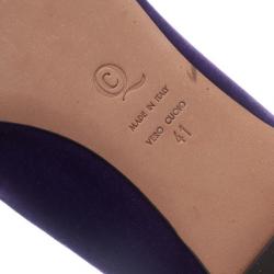 Pre Owned Alexander McQueen Purple Velvet Skull Smoking Slippers Size 41