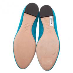 Pre Owned Alexander McQueen Blue Suede Skull Smoking Slippers Size 40