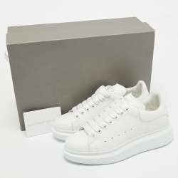 Pre Owned Alexander McQueen White Leather Larry Sneakers Size 38