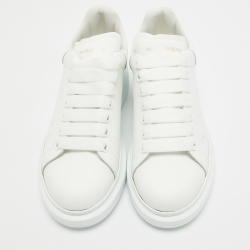 Pre Owned Alexander McQueen White Leather Larry Sneakers Size 38