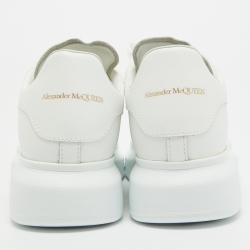 Pre Owned Alexander McQueen White Leather Larry Sneakers Size 38