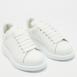 Pre Owned Alexander McQueen White Leather Larry Sneakers Size 38