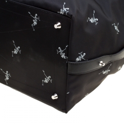 Alexander McQueen Black Nylon Medium Dancing Skeleton Holdall 