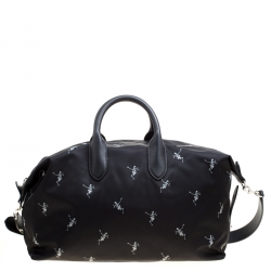 Alexander McQueen Black Nylon Medium Dancing Skeleton Holdall 