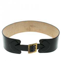 Pre Owned حزام وسط أليكساندر ماكوين جلد أسود 75 سم