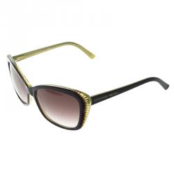 Pre Owned Alexander McQueen Purple/Green AMQ 4178/S Cat Eye Sunglasses