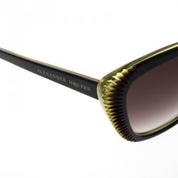 Pre Owned Alexander McQueen Purple/Green AMQ 4178/S Cat Eye Sunglasses