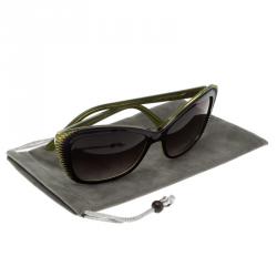 Pre Owned Alexander McQueen Purple/Green AMQ 4178/S Cat Eye Sunglasses