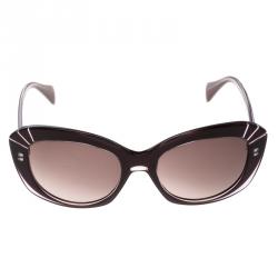 Pre Owned Alexander McQueen Purple AMQ 4214/S Cat Eye Sunglasses