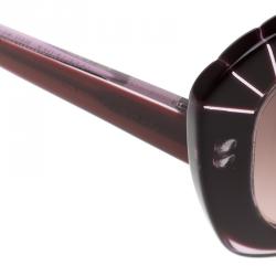 Pre Owned Alexander McQueen Purple AMQ 4214/S Cat Eye Sunglasses