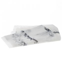 Pre Owned وشاح أليكساندر ماكوين كشمير ومودال طباعة أجنحة وجمجمه مونوكروم