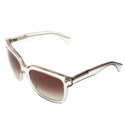 Alexander McQueen White Transparent/Brown Gradient AMQ4213/S Wayfarer Sunglasses