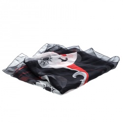 Pre Owned Alexander McQueen Black Kansai Kimono Print Silk Chiffon Scarf