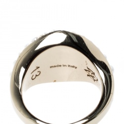 Pre Owned Alexander McQueen Jewelled Eye Gold Tone Ring Size 54.5