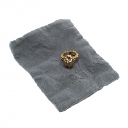 Pre Owned Alexander McQueen Skull Crystal Embedded Gold Tone Ring Size 52.5