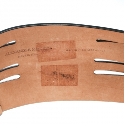 Pre Owned Alexander McQueen Black Leather Waist Belt Size 90 CM