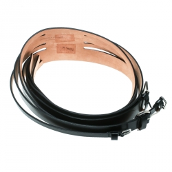 Pre Owned Alexander McQueen Black Leather Waist Belt Size 90 CM