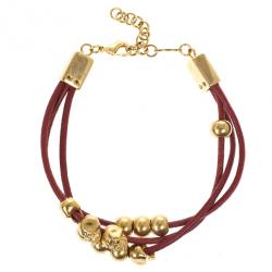 Alexander McQueen Multi Skull Leather Bracelet