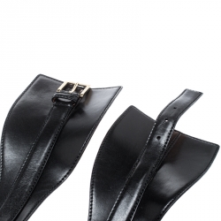 Pre Owned Alexander McQueen Black Leather Corset Belt Size 80 CM
