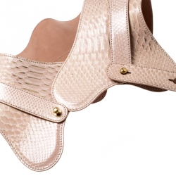 Pre Owned Alexander McQueen Beige Python Waist Belt 75CM