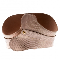 Pre Owned Alexander McQueen Beige Python Waist Belt 75CM