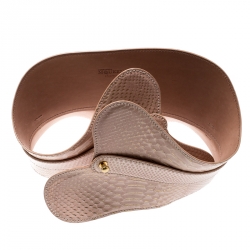 Pre Owned Alexander McQueen Beige Python Waist Belt 75CM