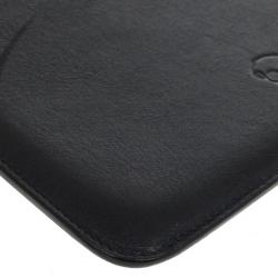 Pre Owned Alexander McQueen Black Leather Skull Embossed iPad Case
