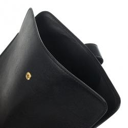 Pre Owned Alexander McQueen Black Leather Skull Embossed iPad Case