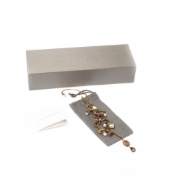 Pre Owned Alexander McQueen Crystal Faux Pearl Embellished Single Hoop Cuff Earring