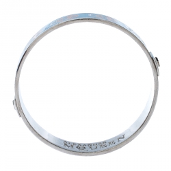 Pre Owned Alexander McQueen Blue Skull Enamel Silver Tone Bangle Bracelet