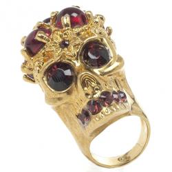 Alexander McQueen Blood Drops Skull Ring Size 53