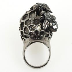 Alexander McQueen Honeycomb Skull Cocktail Ring Size 53