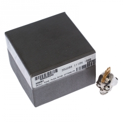 Pre Owned Alexander McQueen Crystal Skull Punk Two Tone Cocktail Ring Size 54