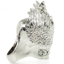 Pre Owned Alexander McQueen Wings Skull Cocktail Ring Size 53