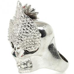 Pre Owned Alexander McQueen Wings Skull Cocktail Ring Size 53