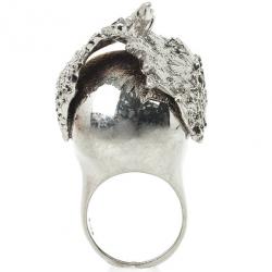 Pre Owned Alexander McQueen Wings Skull Cocktail Ring Size 53
