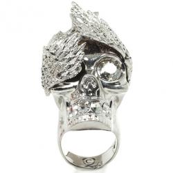 Pre Owned Alexander McQueen Wings Skull Cocktail Ring Size 53