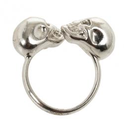مملوكة مسبقًا Alexander McQueen Twin Skull Ring Size 53