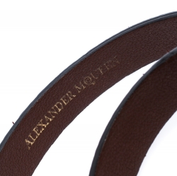 Pre Owned سوار أليكساندر ماكوين جلد ثعبان ذهبي اللون جمجمة مزينة ملتف